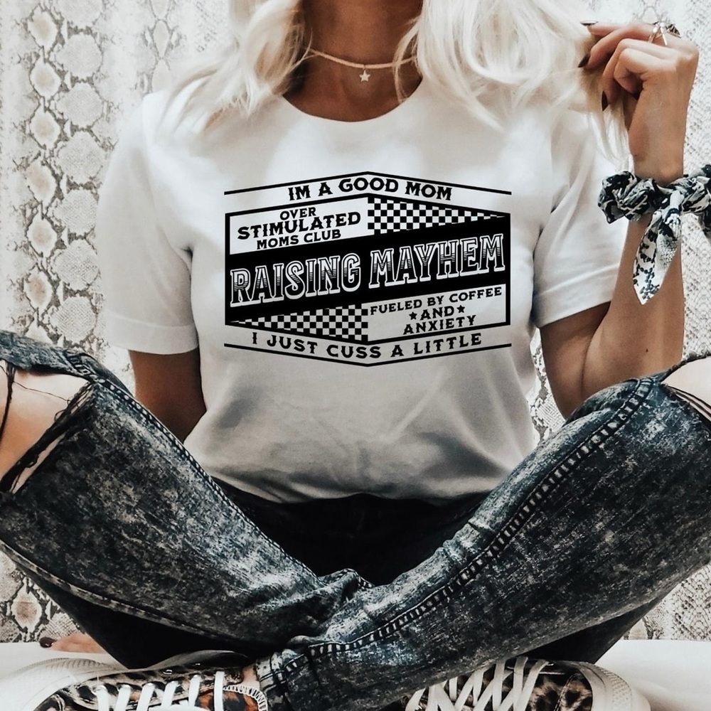 NEW Raising Mayhem Tshirt, Unisex, mom tee, loose fit,